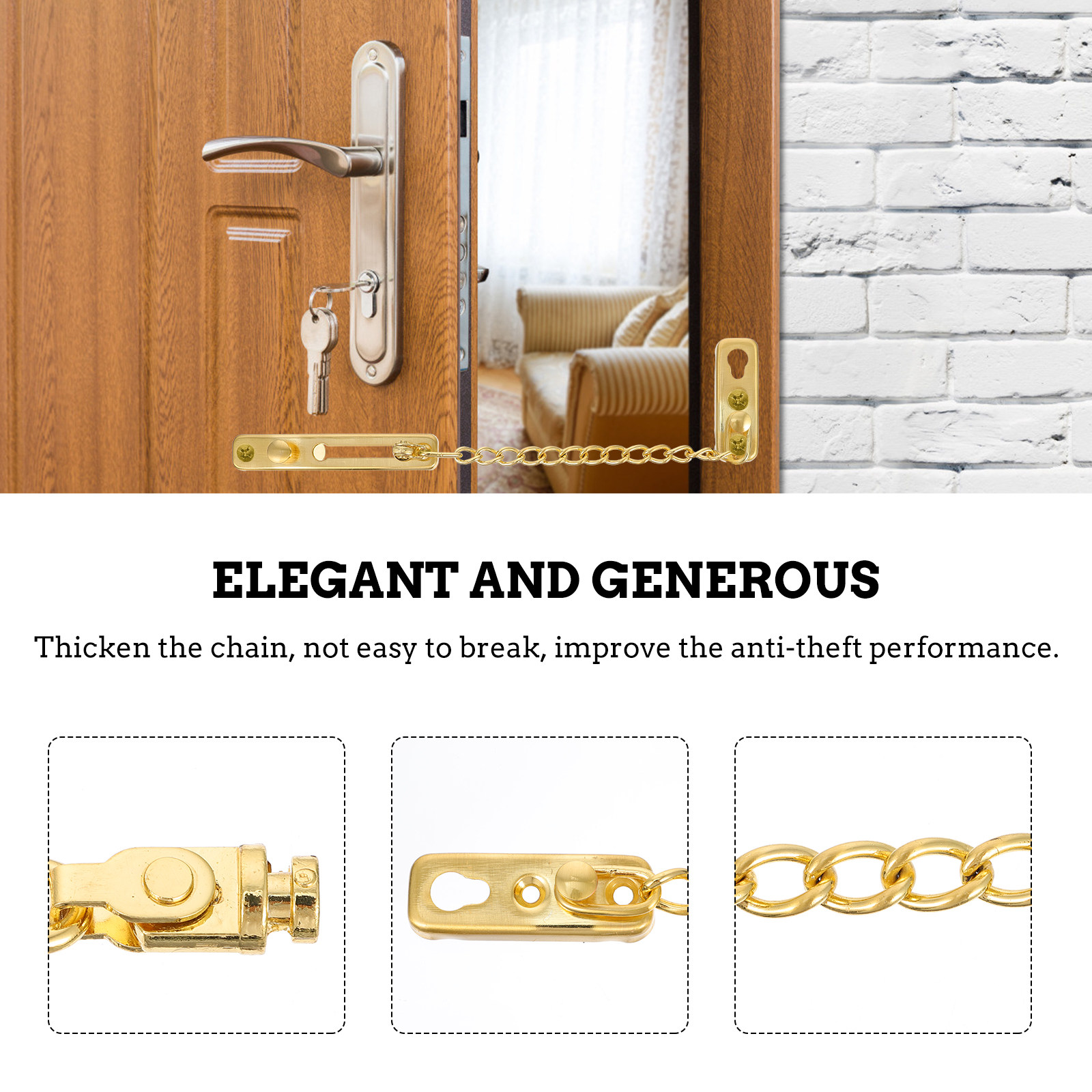 1Set Elegant Stainless Steel D - Security Chain Door 评论和价格